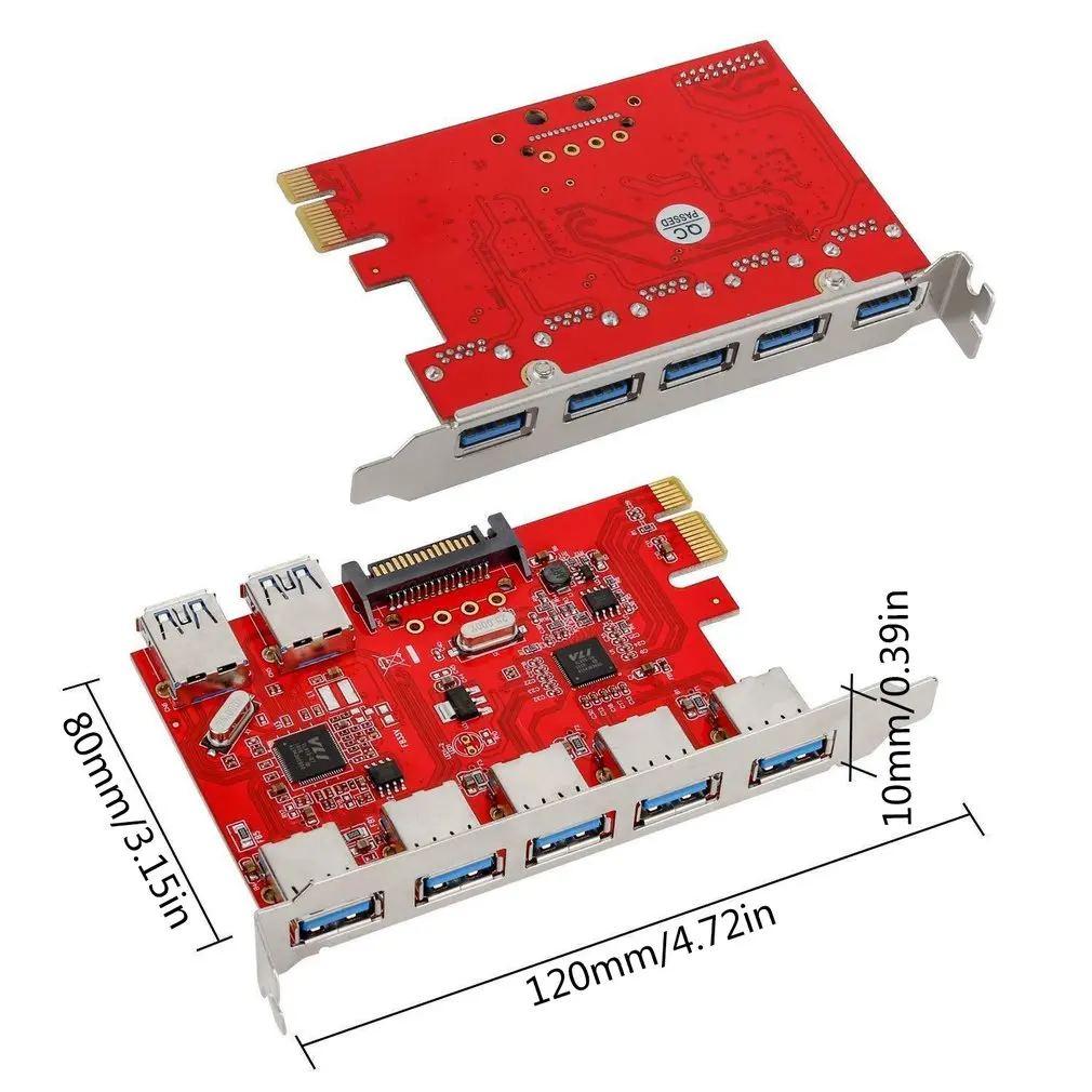 Стабильная PCI-E 7-Порты USB 3,0 карты расширения адаптер 5 Внешний Порты и разъёмы 2 внутренних расширения