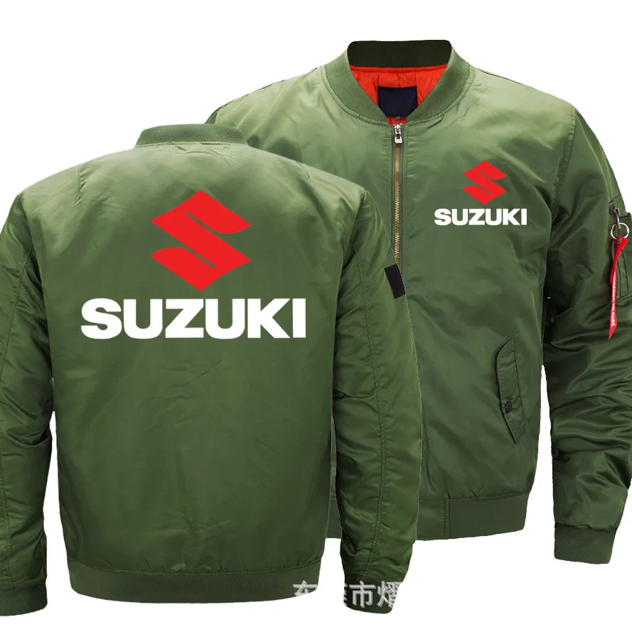 Осенняя мужская куртка-бомбер для пилота для suzuki, летная куртка пилота ВВС, Мужская армейская Военная мотоциклетная гоночная куртка P - Цвет: thin model