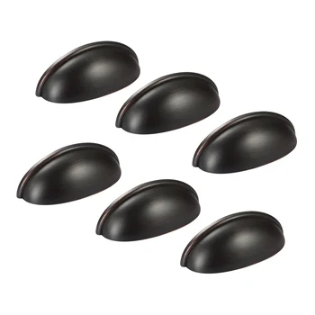 

6pcs Rustproof European Style Cabinet Hardware Zinc Alloy Drawer Bin Cup Pulls Retro Furniture Handles 3 Inch Hole Centers Solid