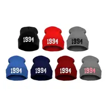 

Warm Women's Knitted Winter Hat Womens Knitted Hats 1994 Beanie Cap Male Embroidery Men's Caps 2022 Woman Apparel Accessories