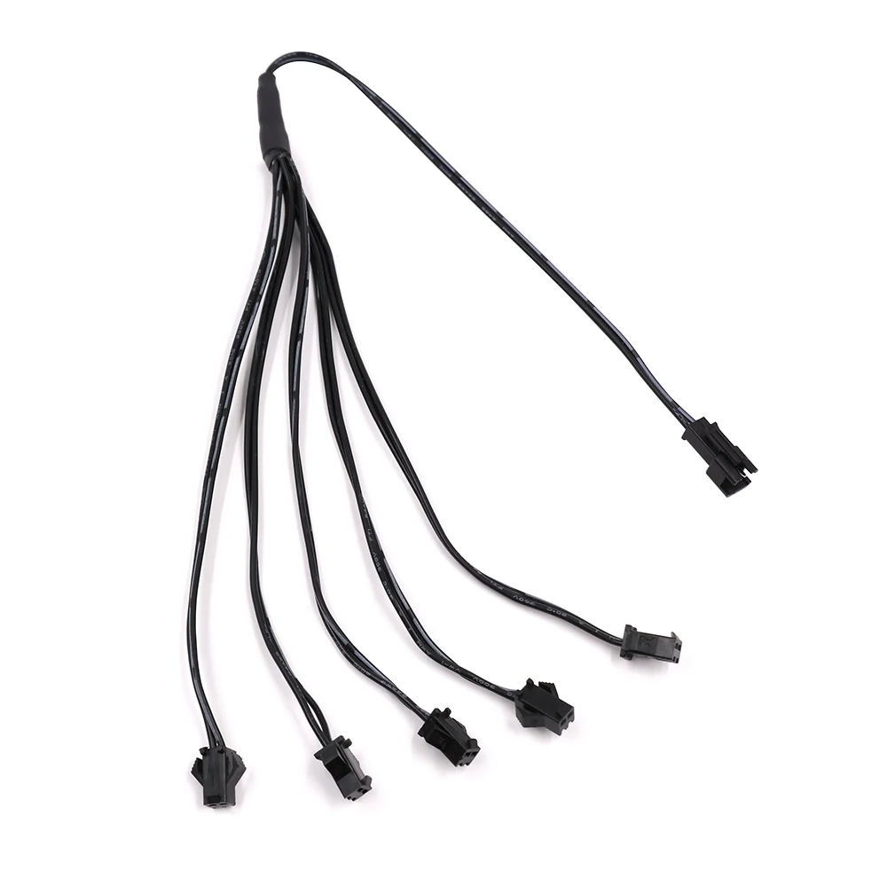 1 in 5 connector 2 Pin JST разъем кабель сплиттер 1 в 2/3/4/5/6/7/8/9/10 разъемов для el, неон wire 3 V/12 V электролюминесцентный провод RGB Светодиодные полосы света интим - Цвет: 1 in 5 connector