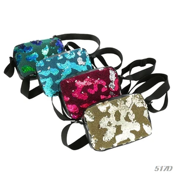 

Fashion Women Glittering Sequins Clutch Handbag PU Leather Crossbody Shoulder Bag Strap 2020