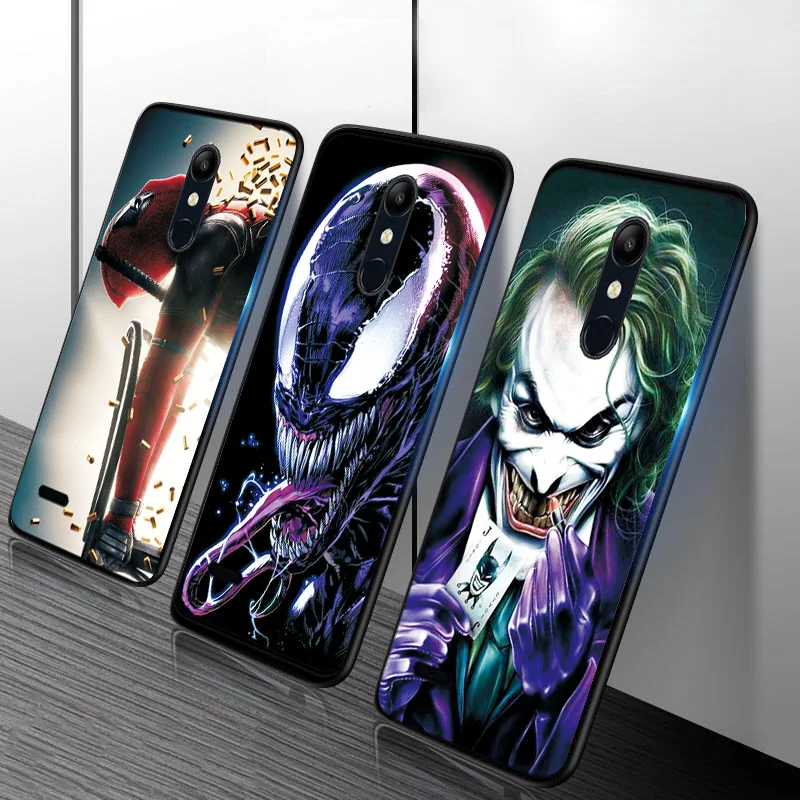 Для LG K4 K7 2017X230 чехол Крышка для LG K8 K10 K40 чехол для LG K11 K12 плюс X4 Железный человек Venom ЧЕРНЫЙ ТПУ чехлы с принтом из мультфильма