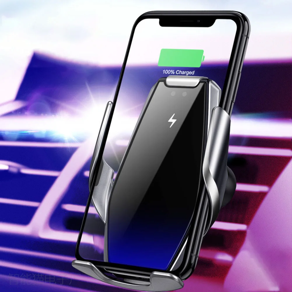 15W Automatic Clamp Car Wireless Charger Infrared Sensing Air Vent Mount Phone Holder for iPhone 11 Pro Max Samsung Note 10 Plus