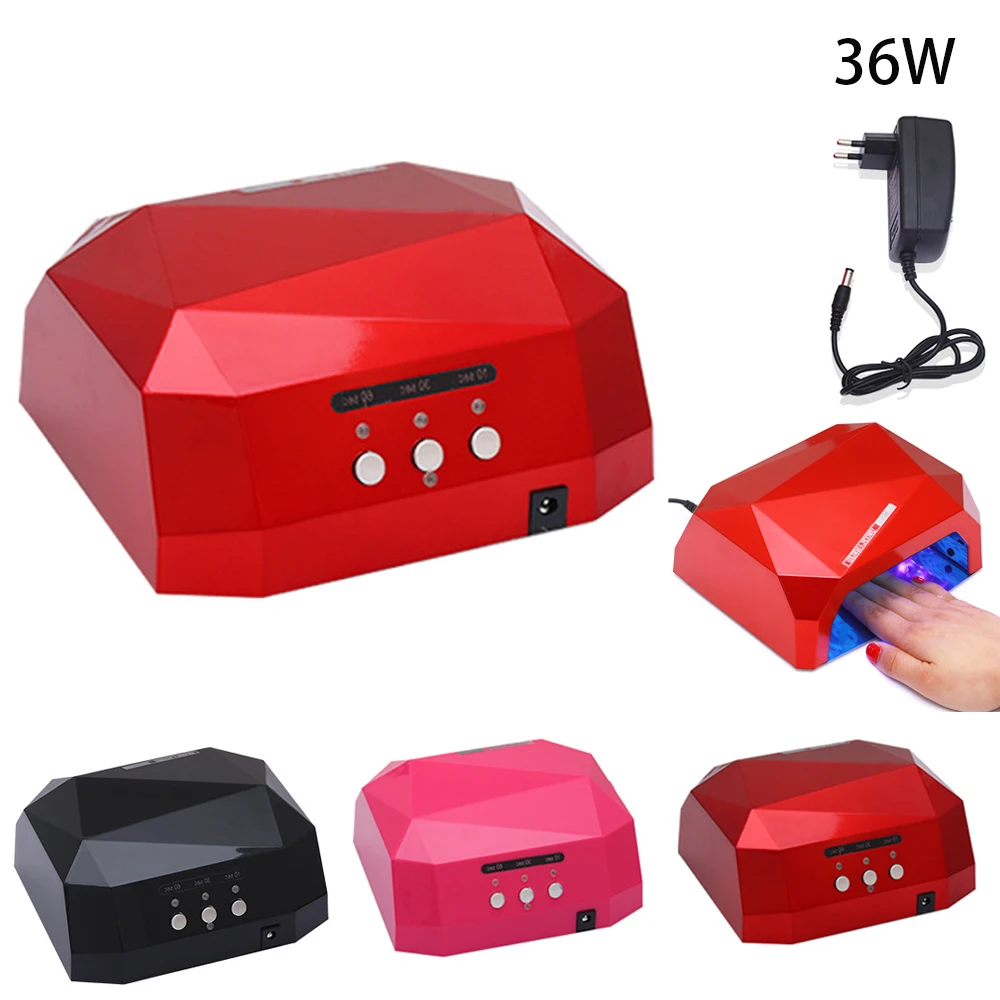 Manicure de Unhas de Gel Secador de Unhas de Gel Lâmpada de Secagem de Secagem de Verniz Máquina da Arte do Unha Lâmpada Unha Conduzido Gel Polonês Manicure 36w uv 2 Secador De unhas de Gel Lâmpada Prego