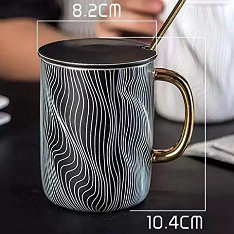 Creative Couple With Lid And Spoon Couple Cup Mugs Phnom Penh Handle Mug Office Creative Mugs Coffee Cups Ceramic Mugs Home Wate