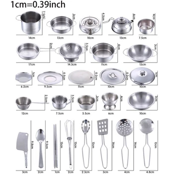 

18pcs Play Pots Pans Set for Kids Kitchen Playset Pretend Cookware Cooking Toys GXMB