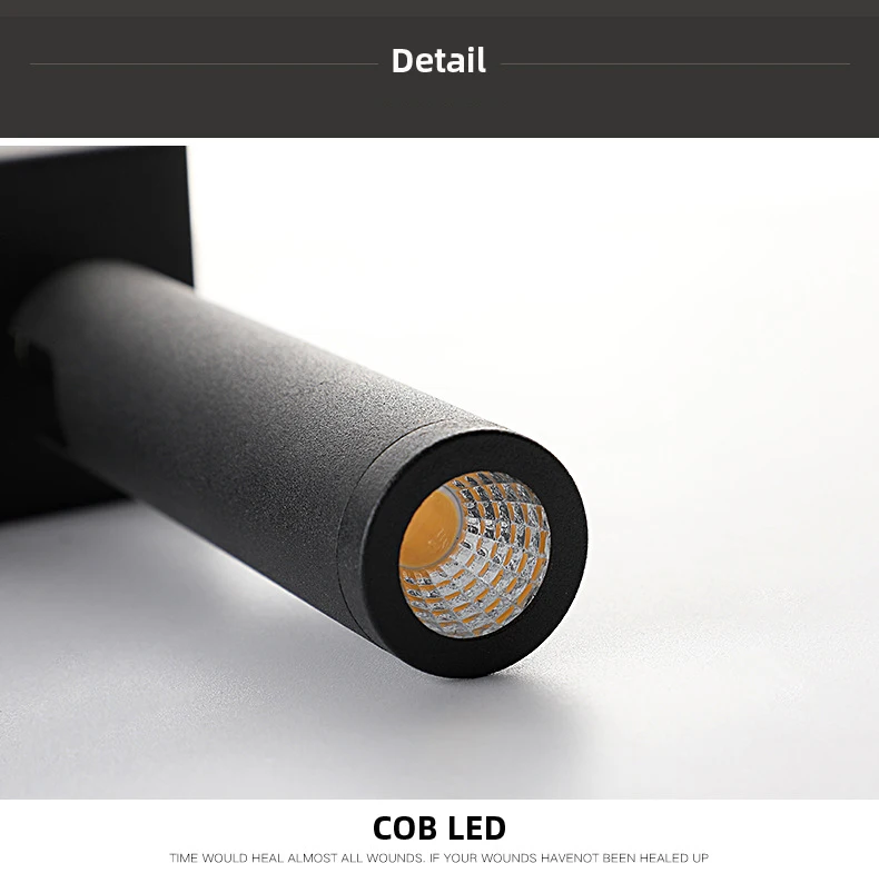 Interior Wall Light 180 Rotatable LED Reading Spotlight Button Switch Bedside Lamp Hotel Corridor (8)