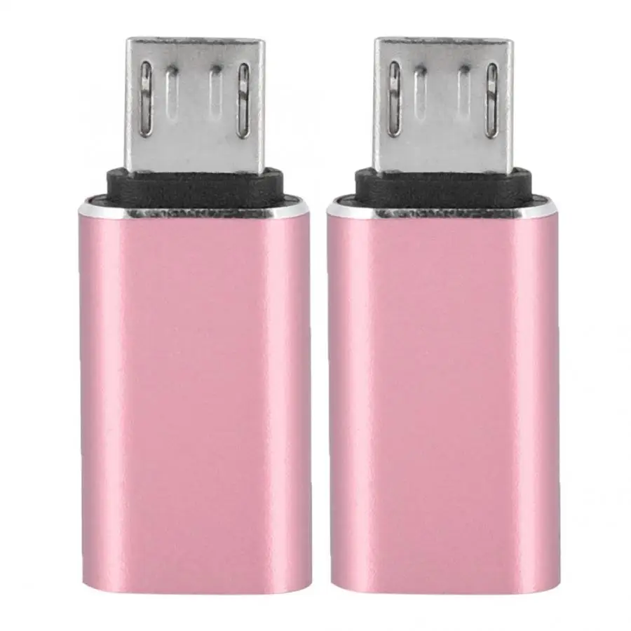 Розовый 2 шт. тип-c Женский к Micro USB Мужской Android телефоны кабели адаптер тип-c к Micro USB3.0 телефон зарядка конвертер данных - Цвет: Розовый