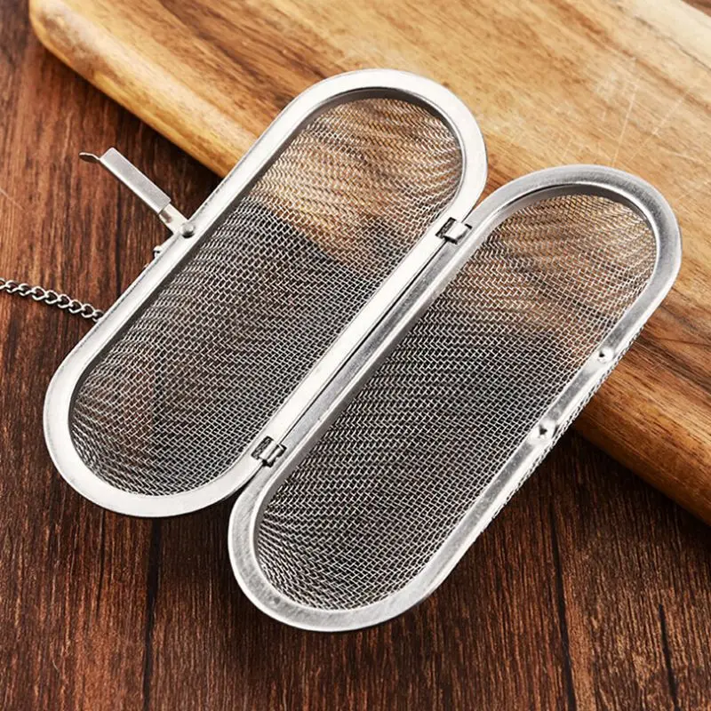 Бытовой заварочный чайник с ситечком из нержавеющей стали, овальная форма, сетка для заварки чая, многоразовый фильтр, чайный пакетик, аксессуары для специй