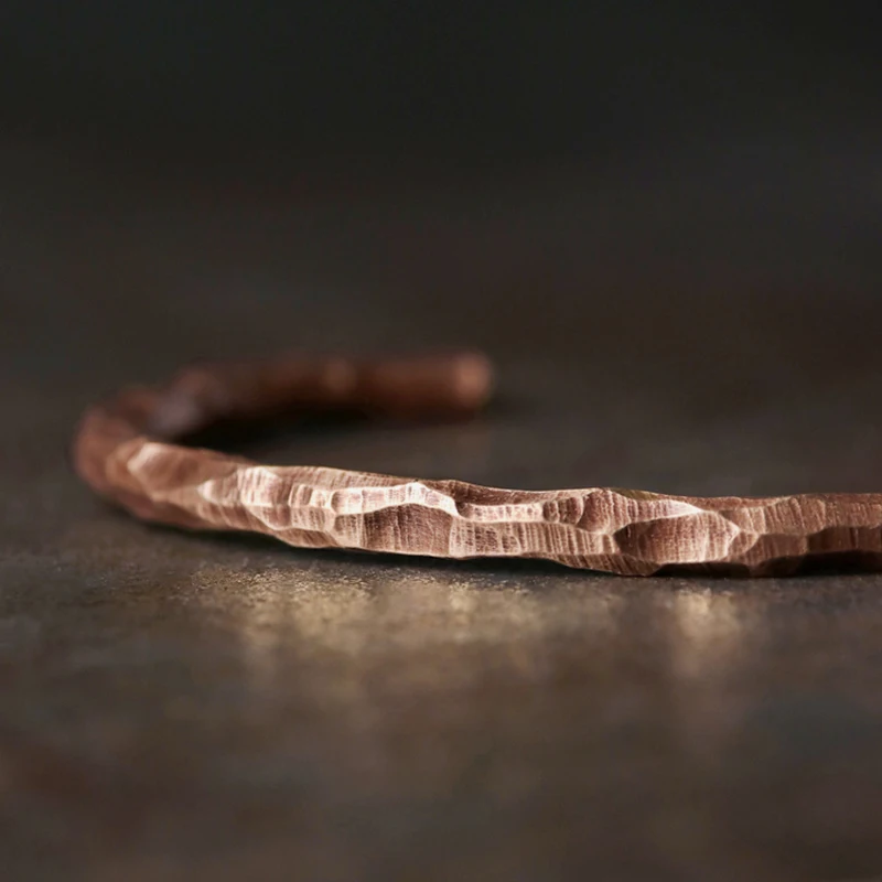 Metal Bracelet Jewelry Hammered Copper Bracelet Rustic Steampunk Retro Punk Handcuff Bangle Viking Handmade Bracelet