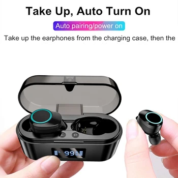 

TWS Bluetooth 5.0 Wireless Earbuds Touch Control Wireless Headphones Stereo Headset with MIC & Charging Case
