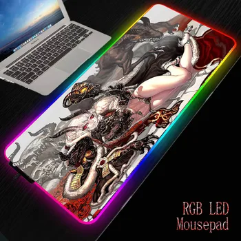 

MRGBEST Anime Sexy Girl Leg Gaming RGB Mousepad Glowing LED Extended Illuminated USB Keyboard Computer Mat Accessories