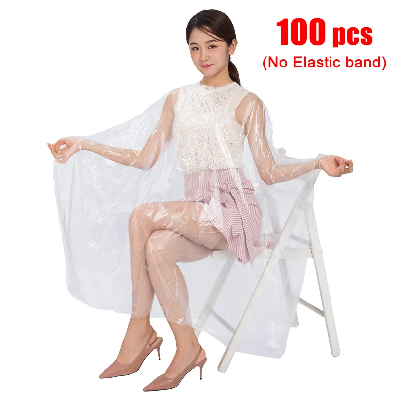 

Disposable Hairdressing Capes PE Waterproof Transparent pron Cutting Perm Dye Hair Cape Barber Hairdressing Cloth