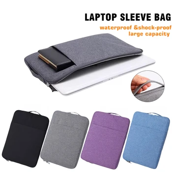 

Pure Laptop Sleeve 12 13 14 15.6 Inch Velvet Anti-seismic Waterproof Oxford Cloth Notebook Case Computer Bag For Macbook Tablet