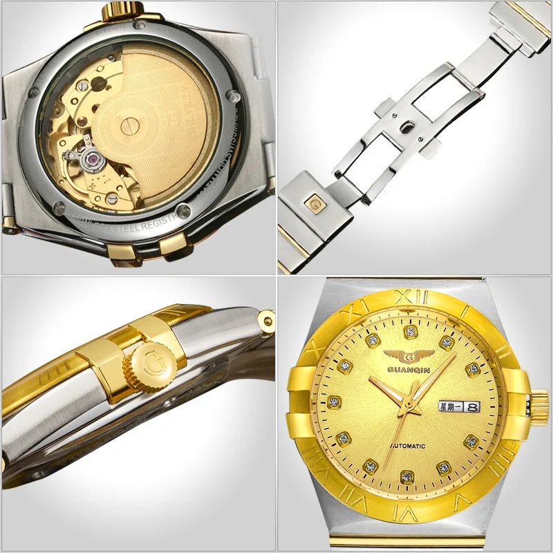 

Switzerland Import Fully Automatic Analog Watch Night Light Steel Belt Business Watch Top Grade Diamond Set MEN'S Watch Waterpro