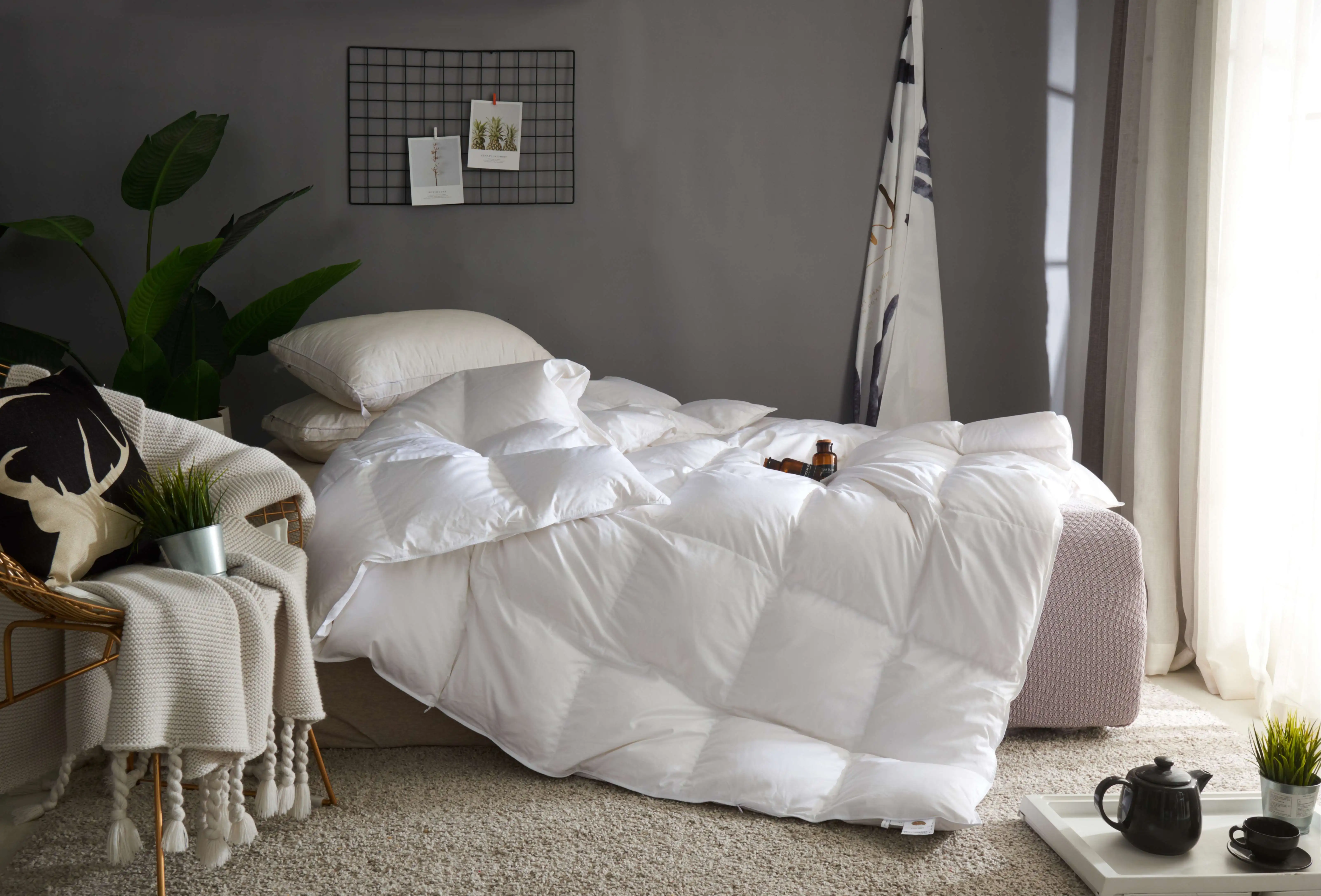 

Goose/Duck Down Quilt Duvet White/Pink Luxury Winter Blanket Comforter Filler