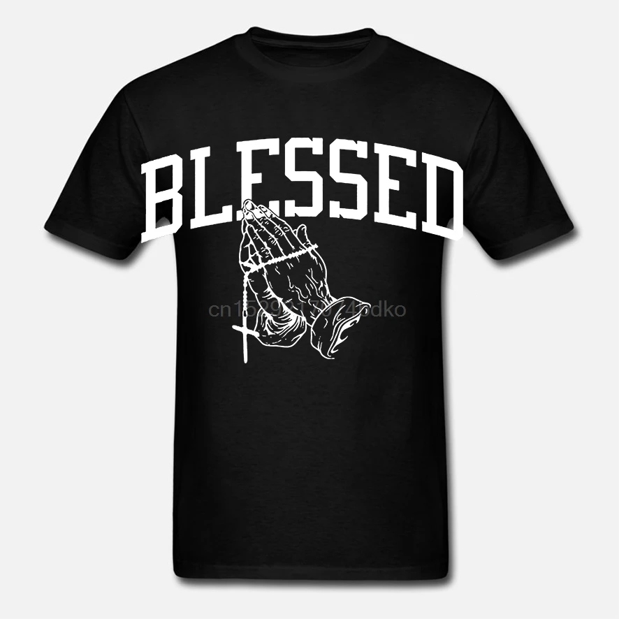 Мужская футболка с надписью Blessed городская одежда хип-хоп татуировкой 6 God Rap Six