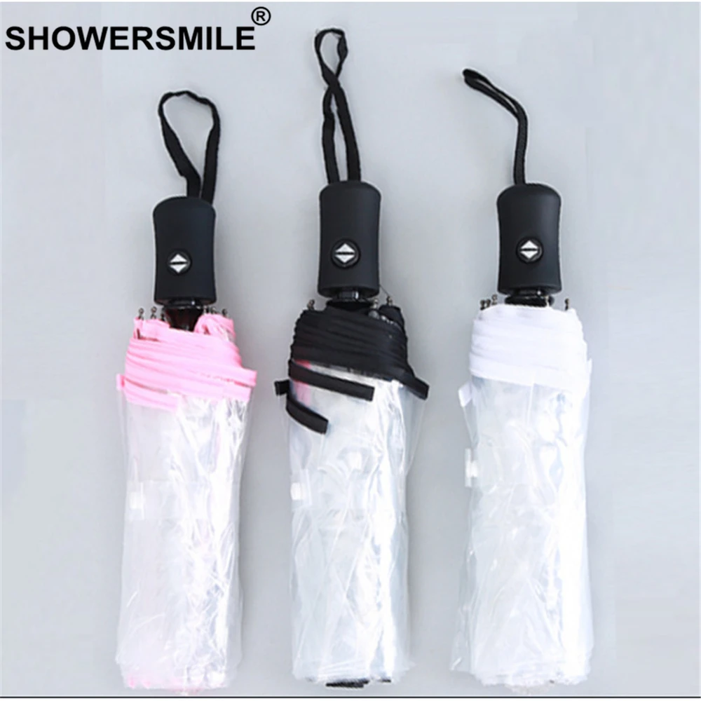SHOWERSMILE складной прозрачный зонт от дождя для женщин и мужчин автоматический