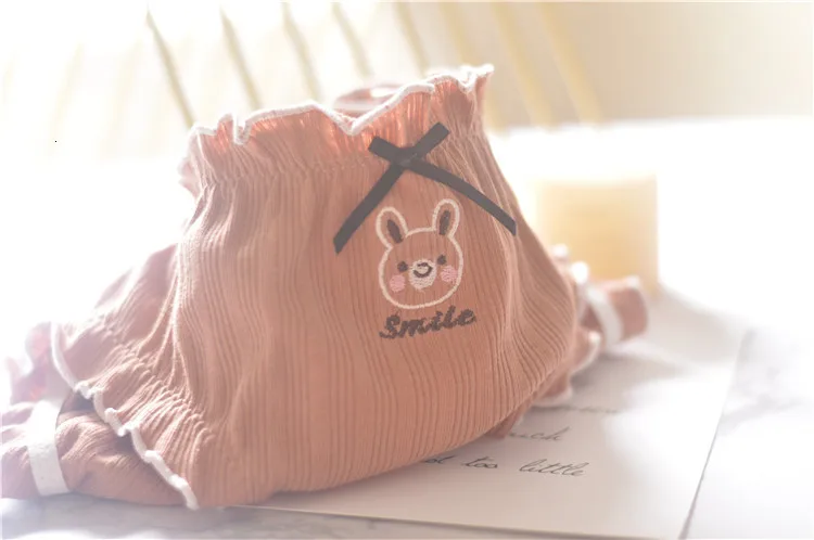 SP& CITY, японское нижнее белье с вышивкой животных из мультфильмов, женское нижнее белье, трусики для девочек, милые трусики с оборками по краям, женское нижнее белье