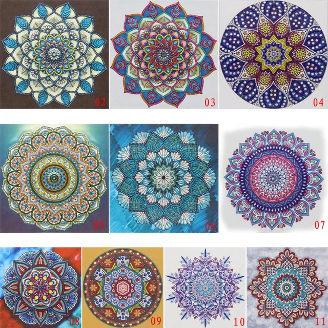 5D DIY diamond painting special diamond mandala flower combination adult  diamond art embroidery home decoration Canvas 30x30cm - AliExpress