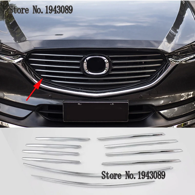 Подходит для Mazda CX8 CX-8 CX 8 автомобильный Стайлинг Передняя решетка гриль рельефная Накладка для отделки элементы корпуса яркое серебро