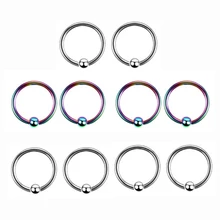 1 шт. хирургическое кольцо из нержавеющей стали для носа с шариковыми носовыми кольцами и шпильками, серьги-перегородки на шарнирах, ювелирные изделия для пирсинга