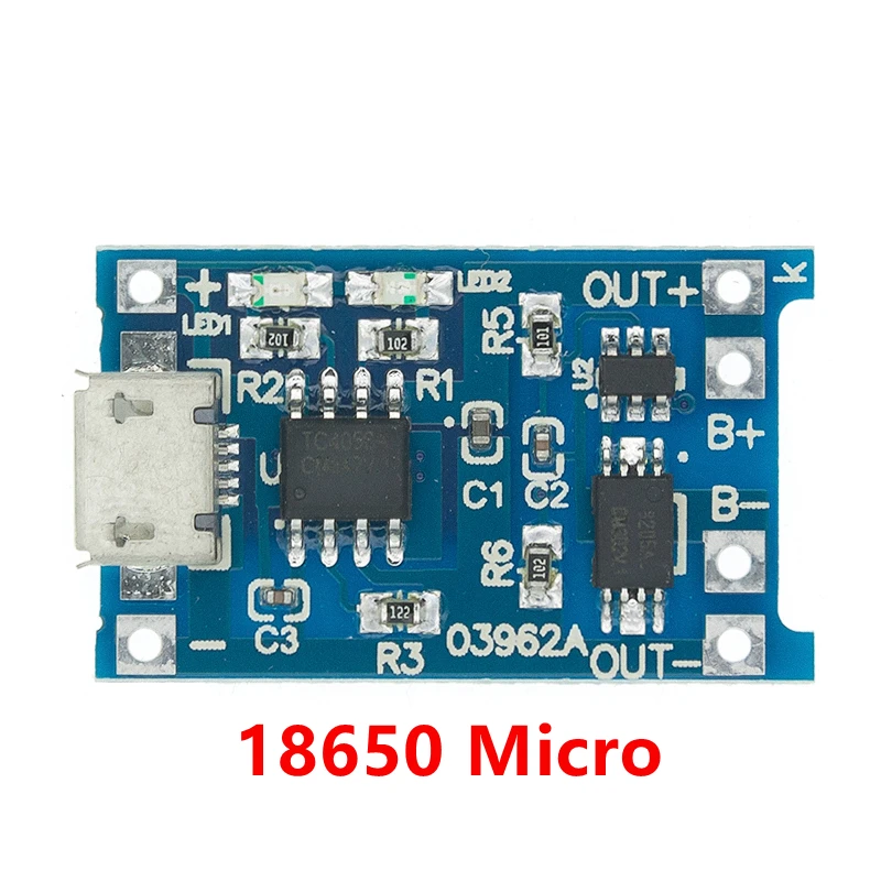 10 шт. Micro USB 5 в 1 а 18650 TP4056 модуль зарядного устройства литиевой батареи зарядная