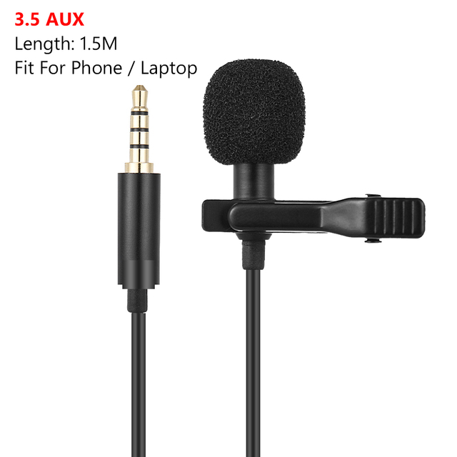 USB Microphone Lapel Lavalier PC / Phone / Camera Mic Portable External Buttonhole Microphones for Phone Laptop Computer