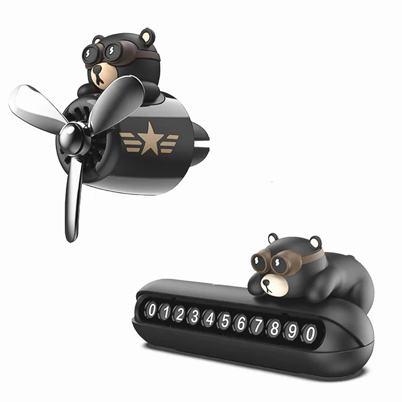 2021 New Bear Pilot Car Air Freshener Rotating Propeller Outlet Fragrance Flavoring Auto Decoration Goods Accessories | Автомобили и