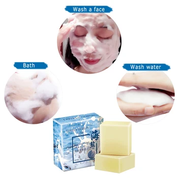 

Lovely goblin sea salt mite removal makeup oil control sulfur face wash goat milk soap savon lait de chevre face body savon NEW