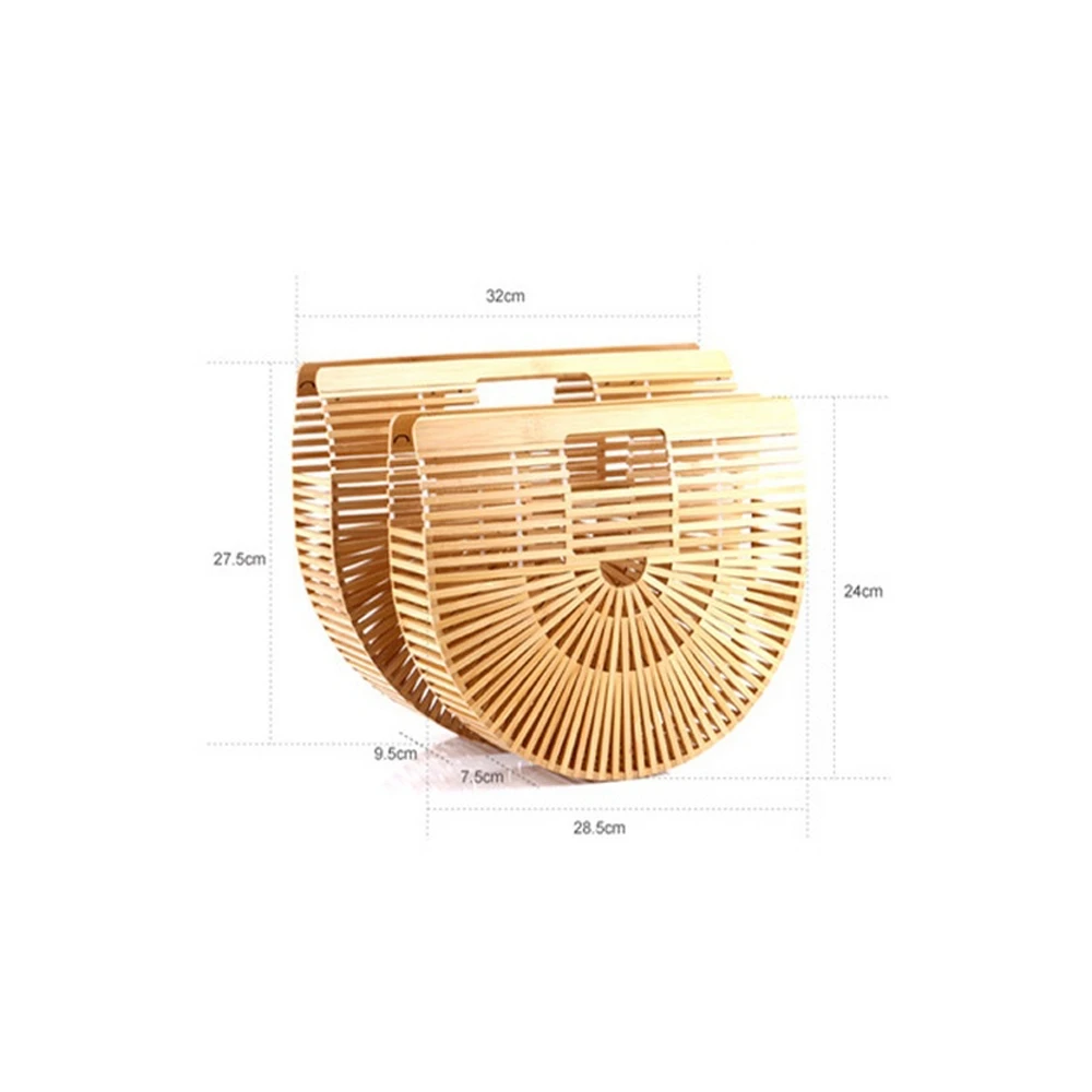 Wood(small) Женские сумки бамбуковые сплетенные сумки выдалбливают ручной работы сумки модные квадратные летние пляжные сумки женские деревянные для сумок женская сумка с ручкой сверху - Цвет: Wood(small)