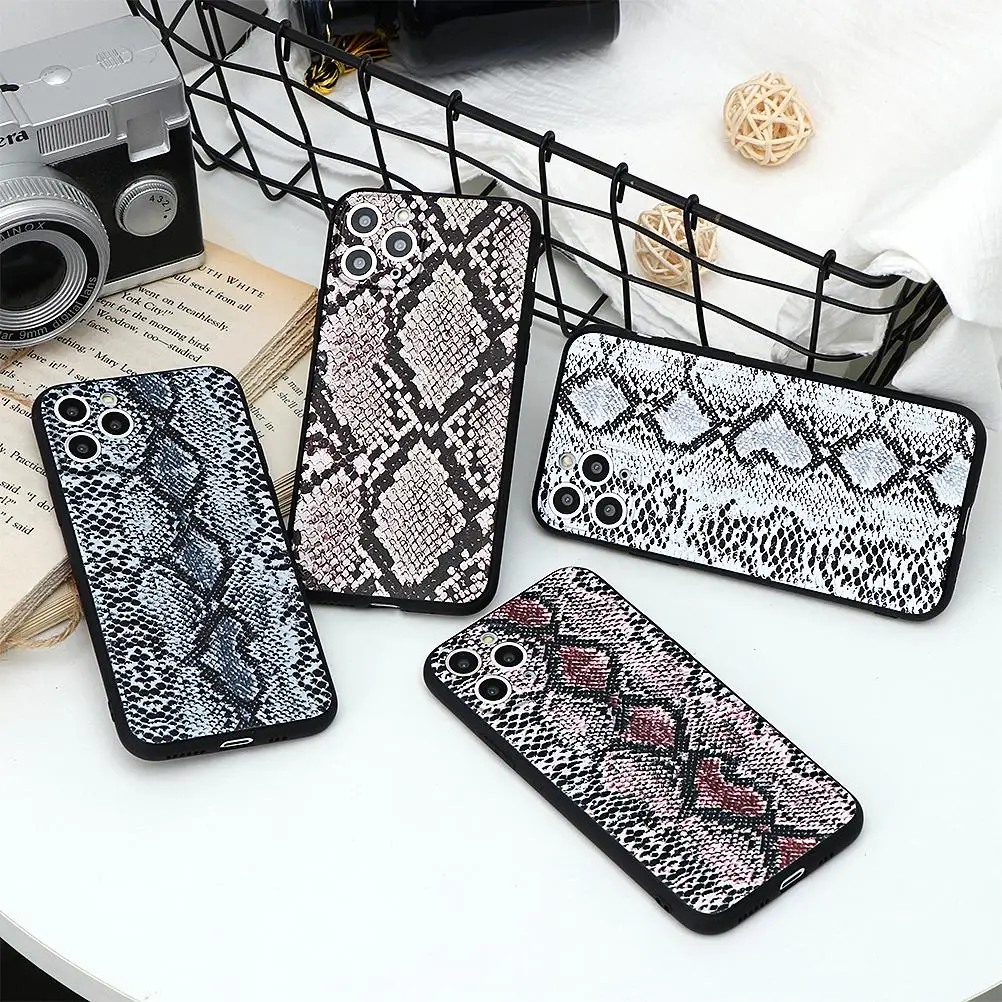 Винтажный чехол накладка из змеиной кожи с 3D тиснением для iPhone 11 Pro Max мягкий ТПУ 6