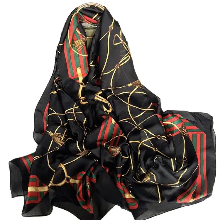 

Scarf silk print women's summer square bag towel retro scarf Indian headscarf hat