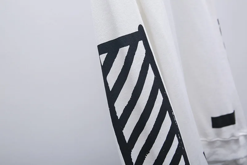 OFF-WHITE Повседневная хлопковая круглая шея с длинным рукавом коробка диагональные полосы уличная спортивная мужская Толстовка женские пальто