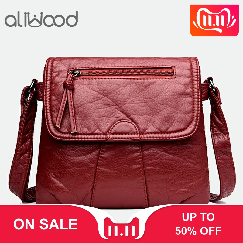

aliwood Trendy Simple Women's bag Soft Leather Shoulder bags Female Crossbody bags Handbags Elegant Lady Diagonal Package Purse