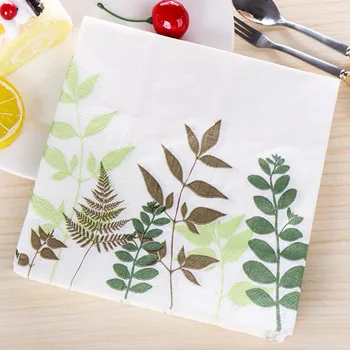

20pcs 33*33cm Leaf theme paper napkins serviettes decoupage decorated for wedding party virgin wood tissues