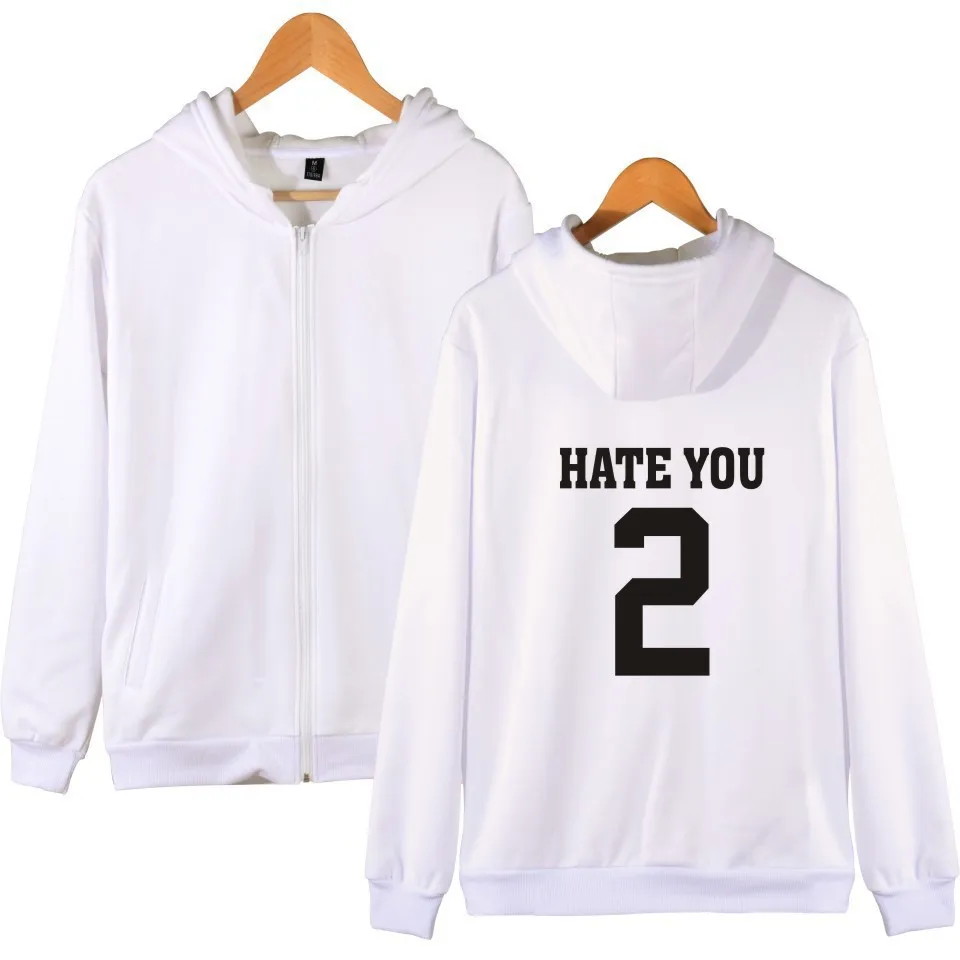 AliExpress осенне-зимняя новая стильная толстовка на молнии с надписью «Hate You 2» в европейском и американском стиле