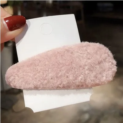 3pcs light pink Новинка, 3 шт./комплект, корейские зимние мягкие плюшевые принадлежности для волос для девочки, женские заколки для волос с искусственным мехом, заколки для девочек, заколки для волос - Цвет: 3pcs light pink