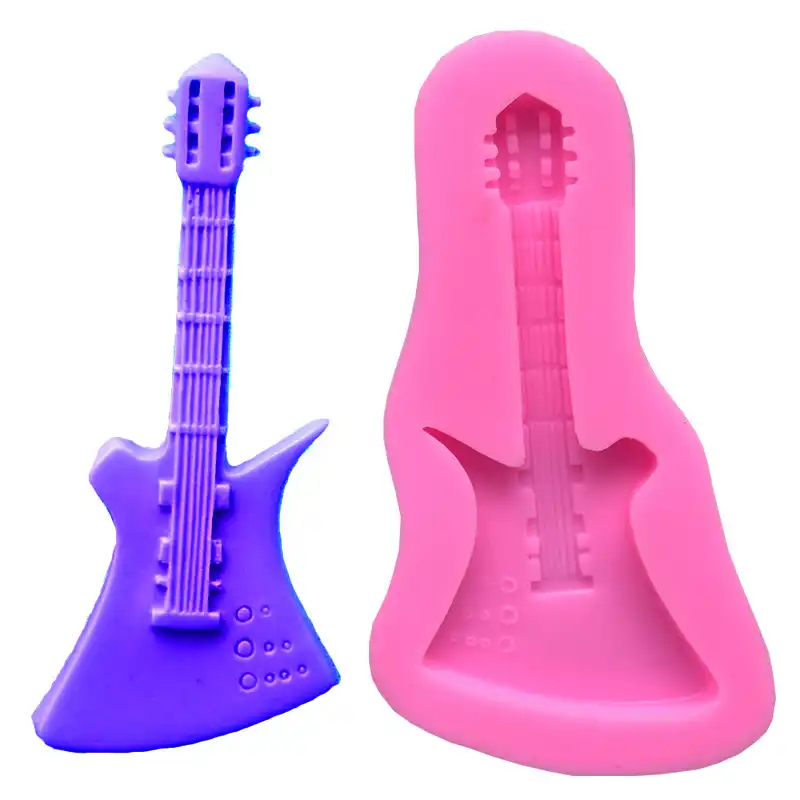 Guitare Electrique 3d Pour Decoration De Gateaux Moules En Silicone Pour Patisserie Jello Pudding C130 Aliexpress