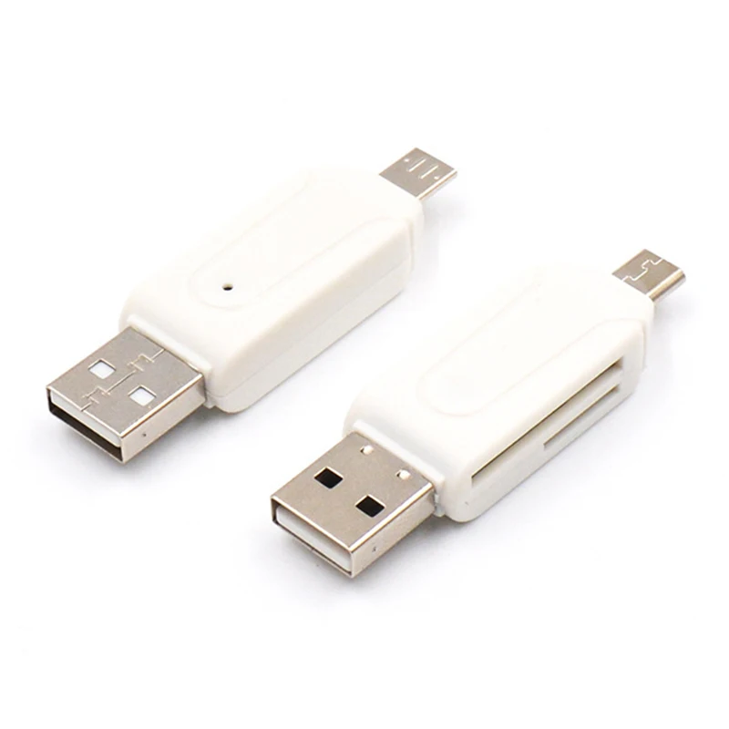 1pc Random Color 2 In 1 USB 2.0 OTG Memory Card Reader Adapter Micro USB TF SD Card Reader Universal For Phone Computer Laptop usb converter for phone