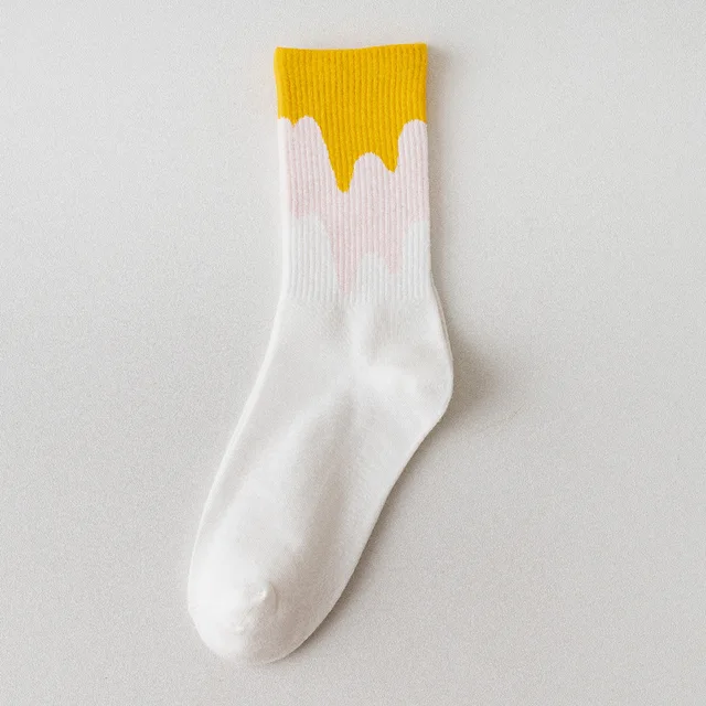 Ins Fashion Pinkycolor Women Socks Girls New Street Sports Warmer Thicken Spring Solid Colorful Middle Tube Soft free shipping white yellow