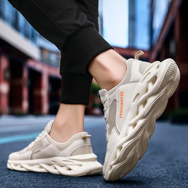 

Mens Sneakers Lightweight Blade Running Shoes Shockproof Lack up Breathable Male Sneakers Height increase Walking Gym Shoes Man