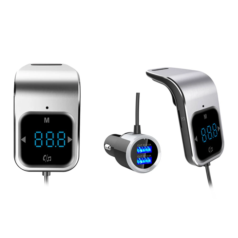 Bluetooth автомобильный fm-передатчик дисплей напряжения двойной USB зарядное устройство MP3 музыкальный плеер