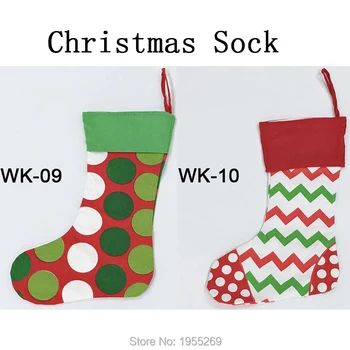 

Christmas Stockings 200pcs/lot Hanging Christmas Tree Decoration Ornaments New Year Candy Cane Bag Xmas Gifts Santa Claus Sock