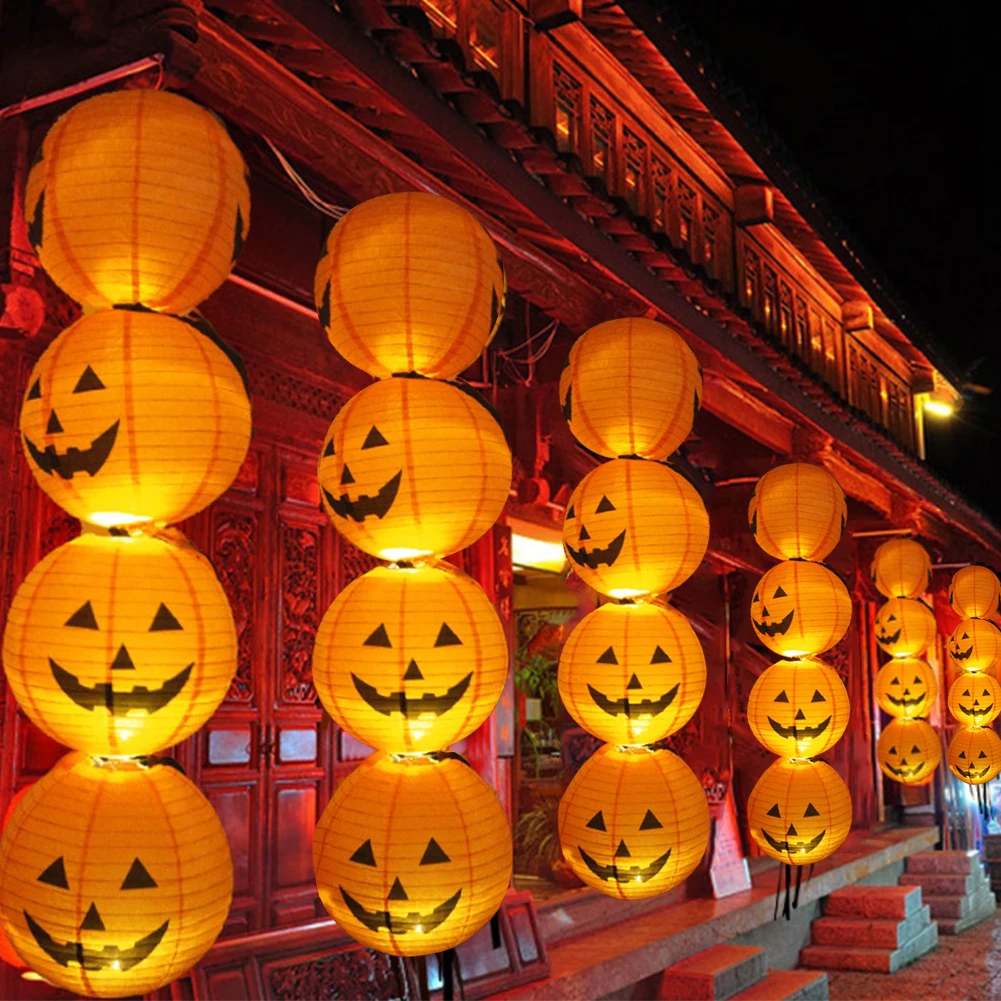Hanging Ghost DIY Festival Pumpkin Halloween Decoration Wedding Led Gift Props Horror Home Party Supplies Paper Lantern