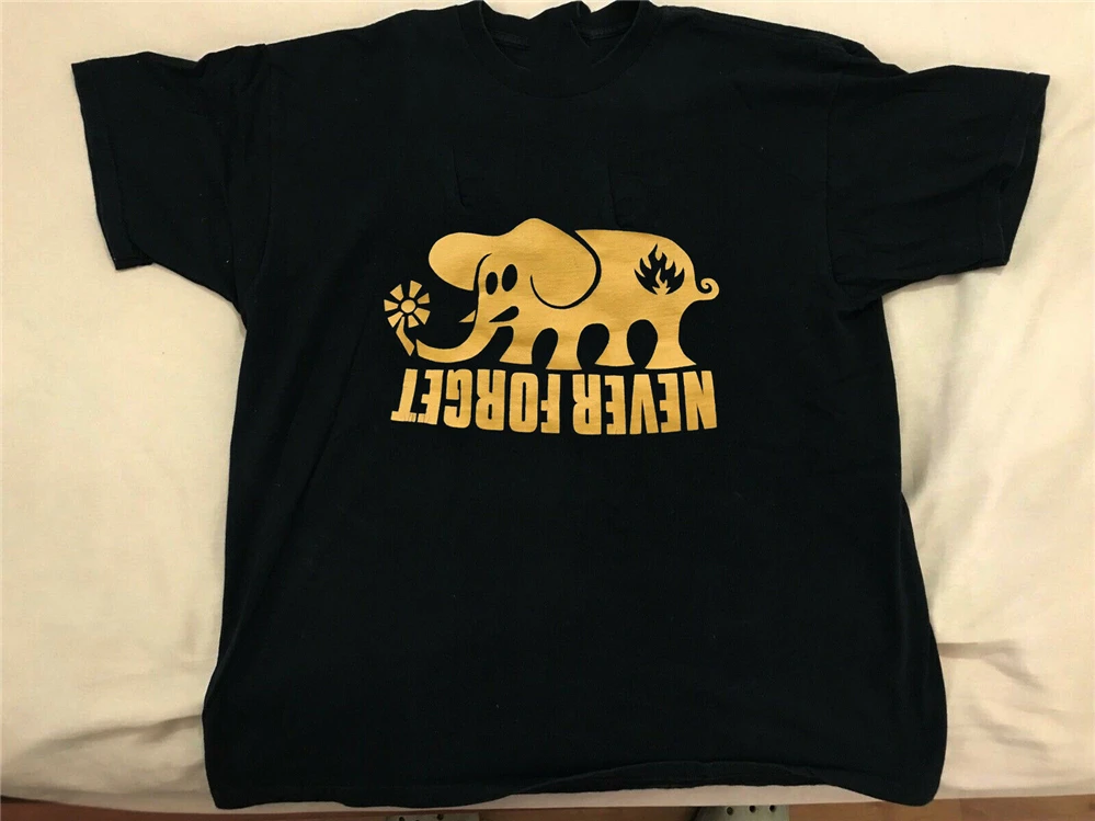 Vtg 90S черная этикетка скейтборды никогда не забудьте Размер США Rare Топ редкий...