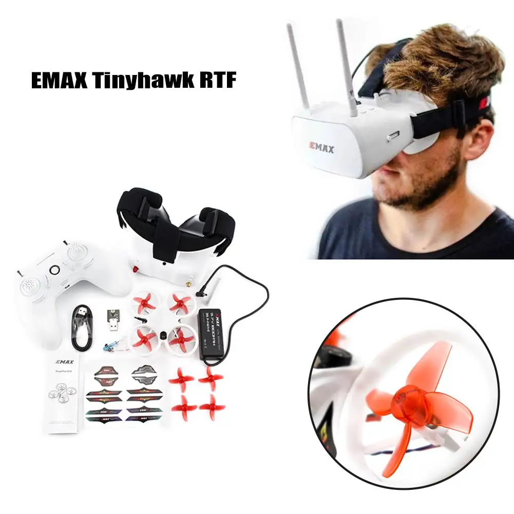 Для EMAX Tinyhawk RTF Дрон вертолет 6-канальный Квадрокоптер для дома и улицы гоночный Дрон с видом от первого лица с очками и контроллер
