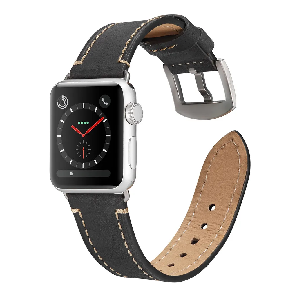 Для Apple Watch, версии Series4, версия 1, 2, 3, ремешок кожаный полосатый Ремешок Браслет 38/40 ремешок для часов, мм фитнес-трекер# G20