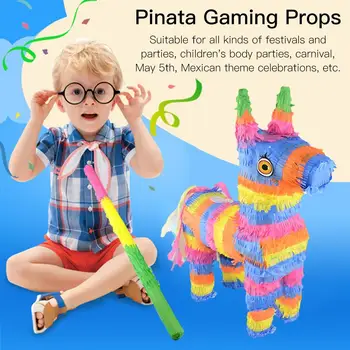 

Cartoon Rainbow Donkey Pinata Kids Children's Birthday Party Supplies Party Game Candy Props Beat-Pinata Parties Decoration